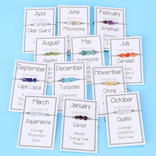 3 Crystals Natural BirthStone Bracelet